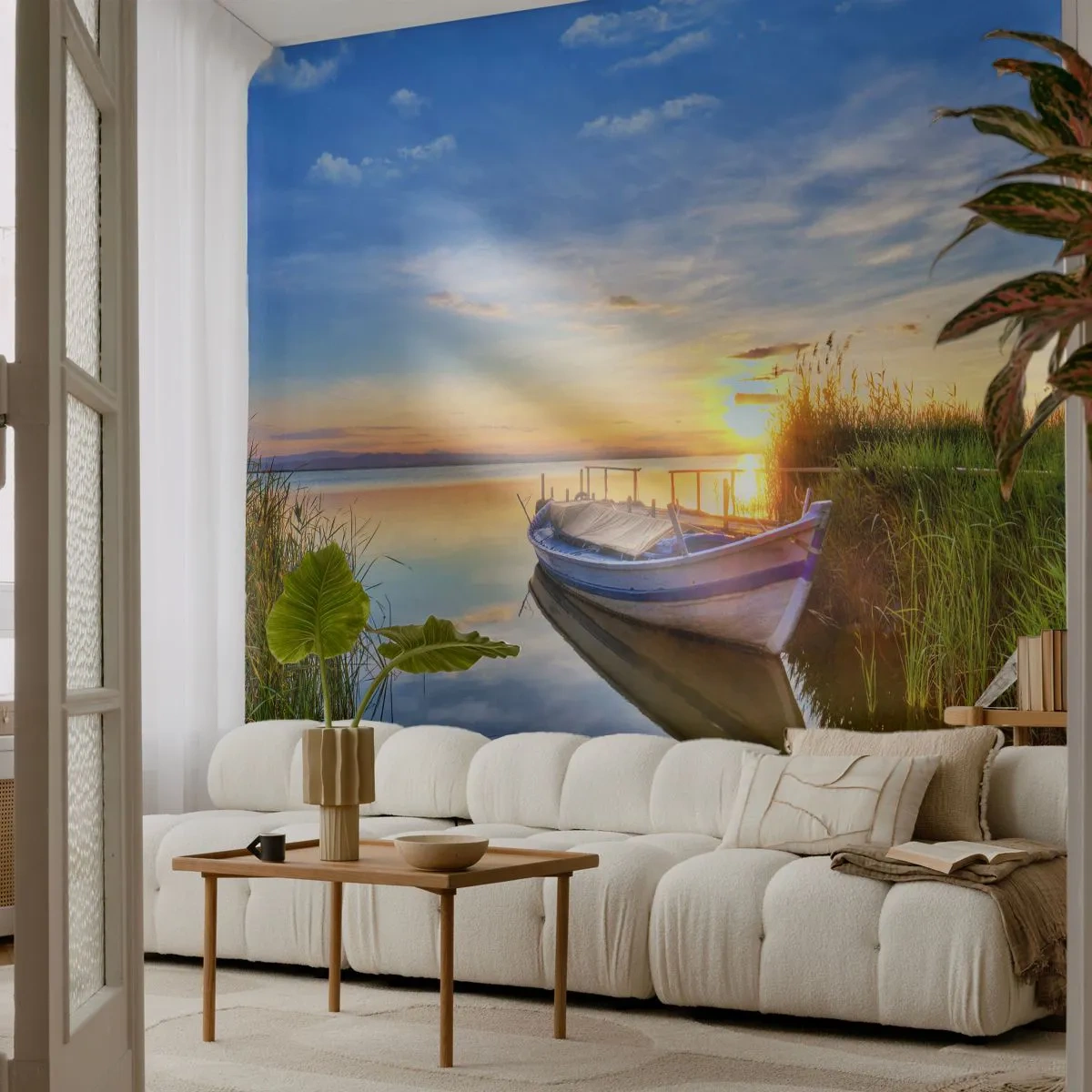 Fototapeta Premium Sand - Zátoka splněných snů - Krajina, jezero, Lodž - 100x70 cm