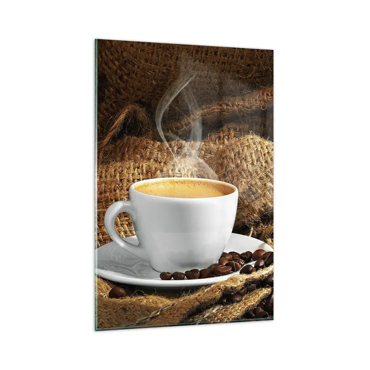 Obraz na skle - Vůně moka a hustota medové tekutiny - 80x120 cm