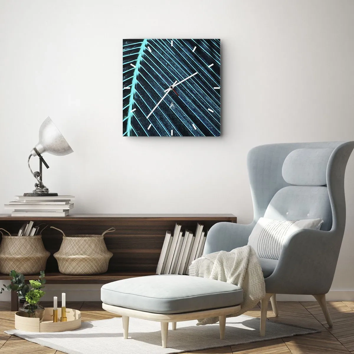 Nástěnné hodiny - Textura zeleně - 30x30 cm