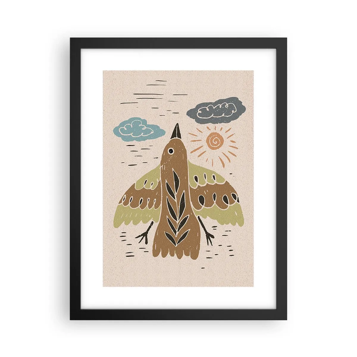 Plakát v černém rámu - Radostný let - 30x40 cm