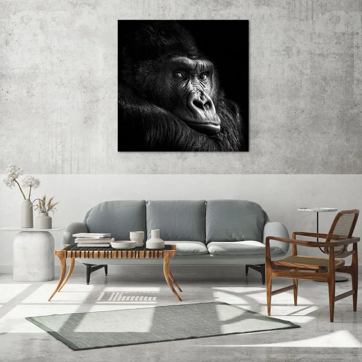 Obraz na skle - Na co tak koukáš? - 60x60 cm
