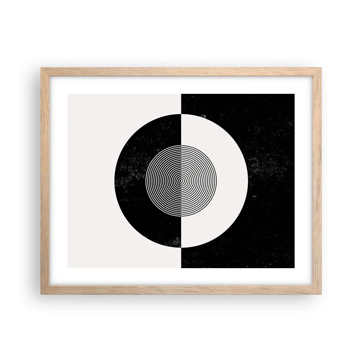 Plakát v rámu světlý dub - Harmonie v černé a bílé - 50x40 cm