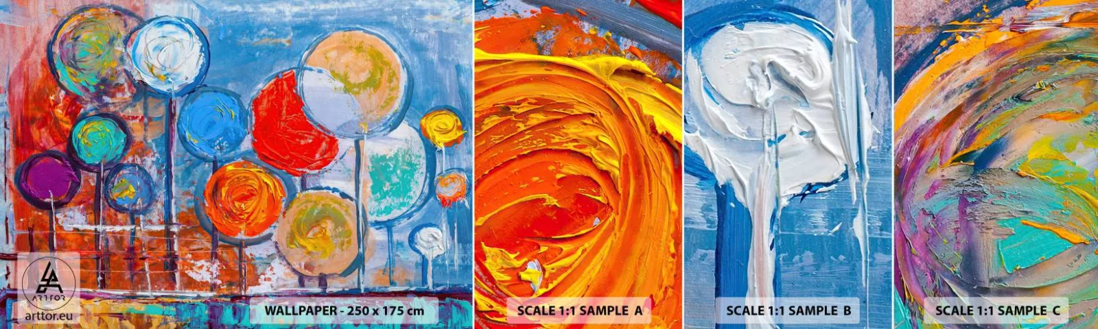 Vzor Fototapety Samolepicí Deluxe Sticker - Zázraky na tyči - Barevné balónky, Abstrakce, Pro děti - 100x30 cm