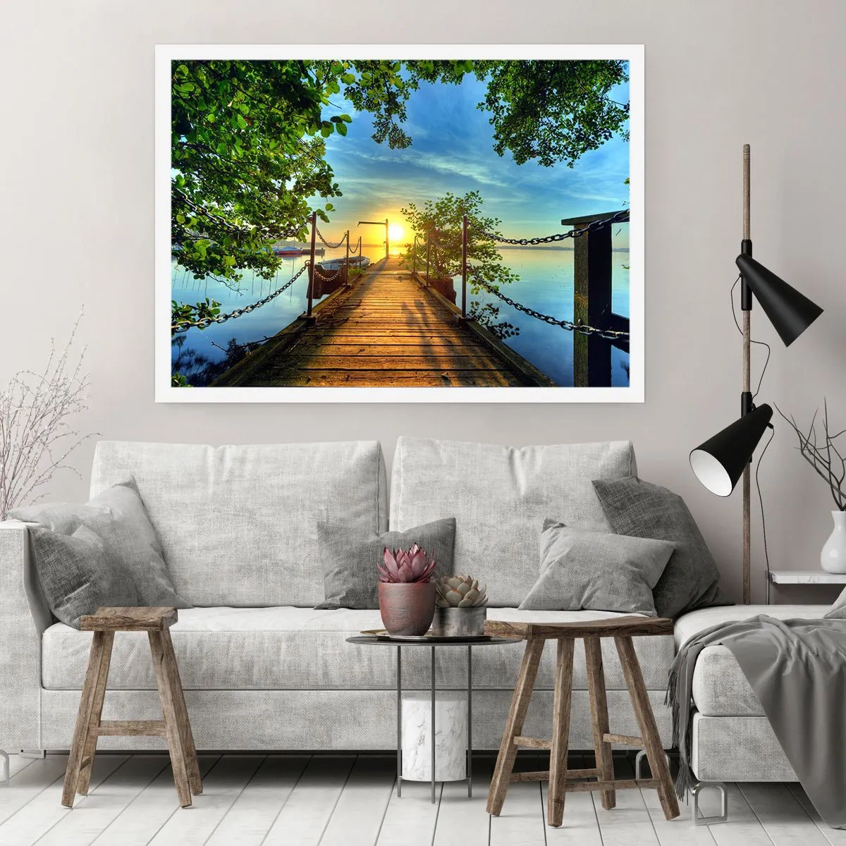 Plakát - Západ u vody - 70x50 cm