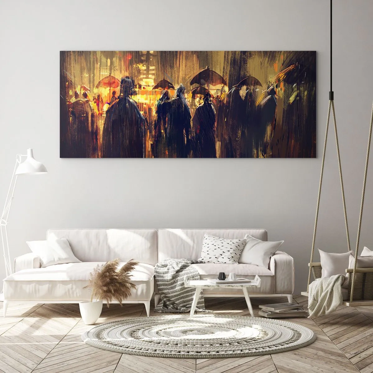 Obraz na skle - Následovníci deště - 90x30 cm
