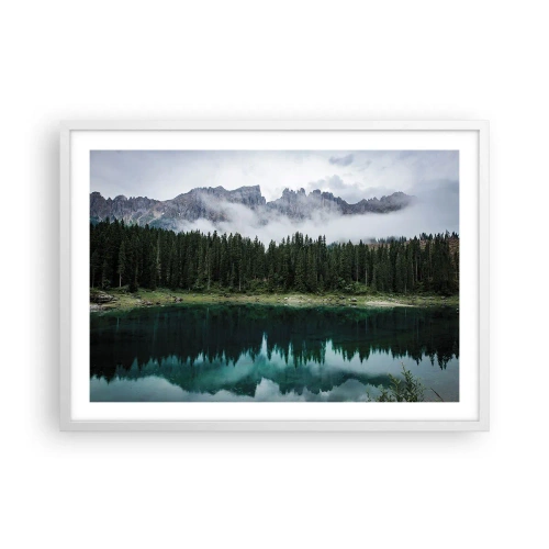 Plakát v bílém rámu - Tiše, tiše, neprobuďme spící vodu…. - 70x50 cm