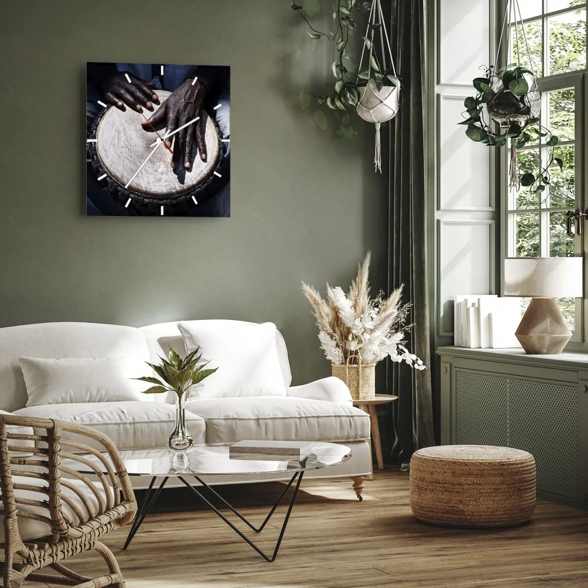 Nástěnné hodiny - Žijte ve svém rytmu - 40x40 cm