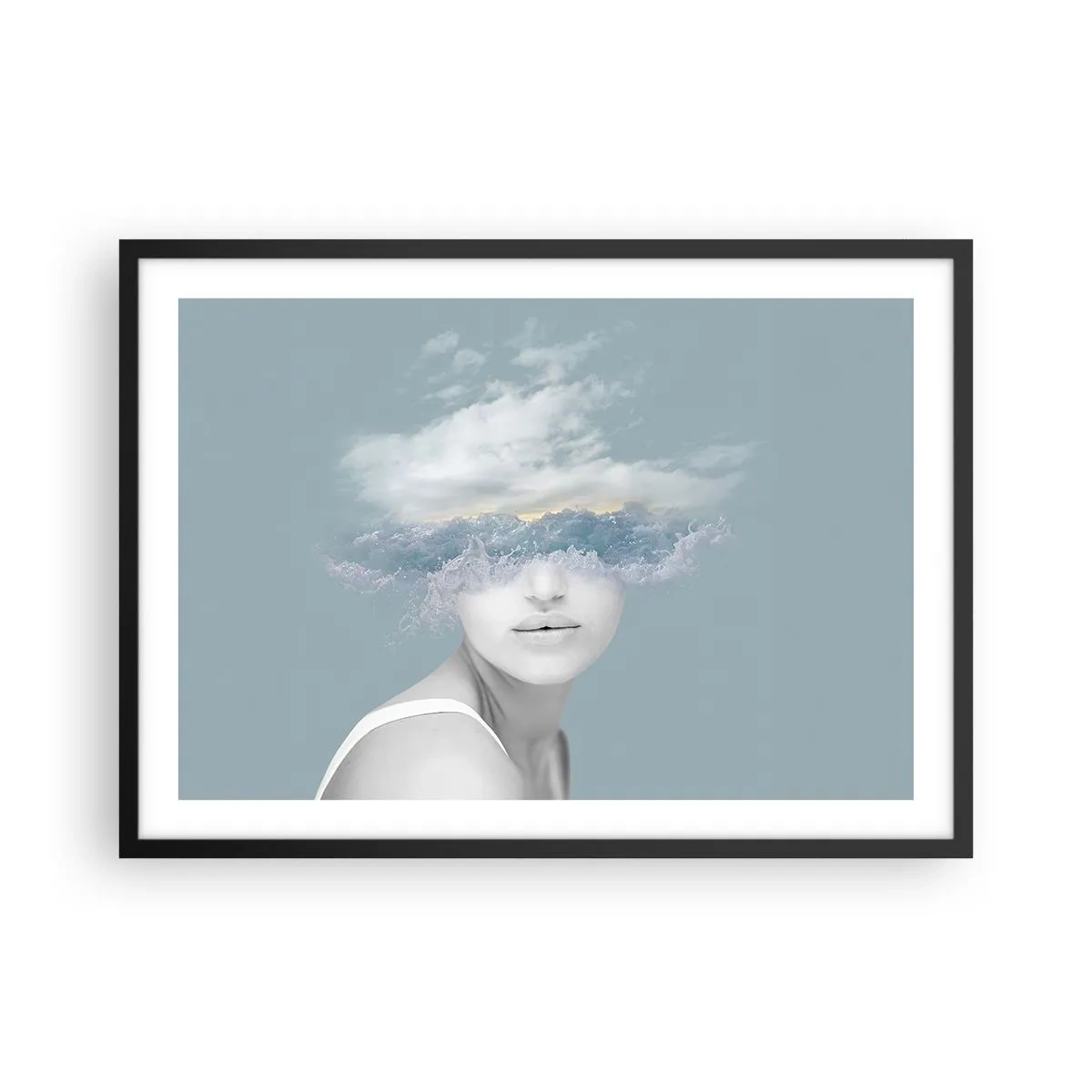 Plakát v černém rámu - S hlavou v oblacích - 70x50 cm