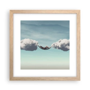 Plakát v rámu světlý dub - Blaženost okamžiku - 30x30 cm