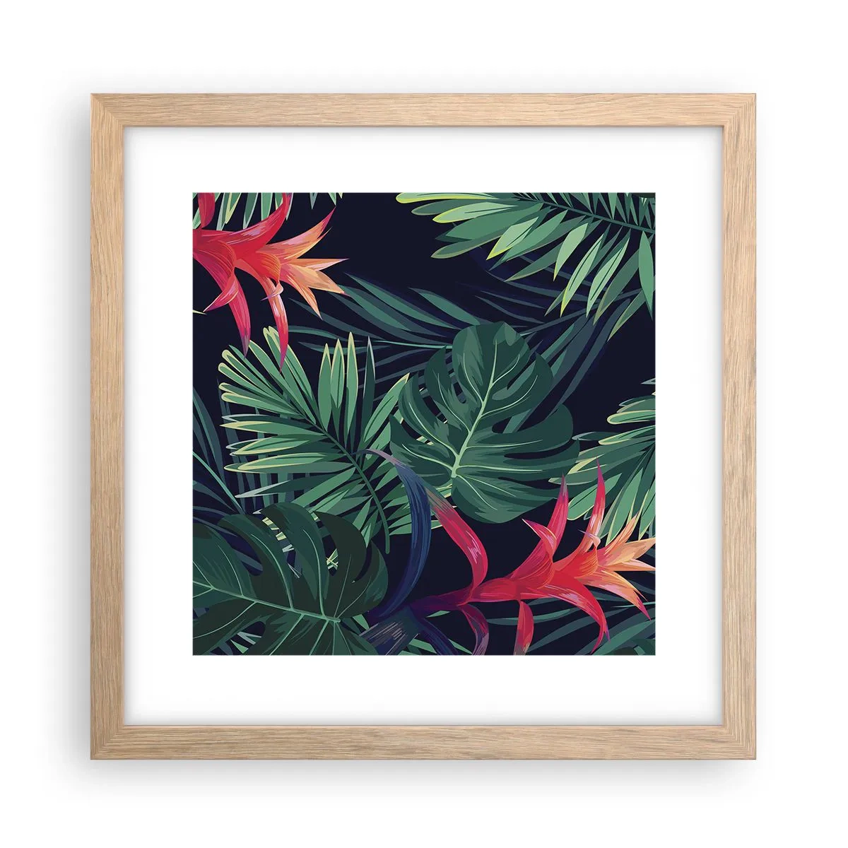 Plakát v rámu světlý dub - Vzplanout v zeleném - 30x30 cm