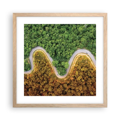 Plakát v rámu světlý dub - Hranice a průlomy - 40x40 cm