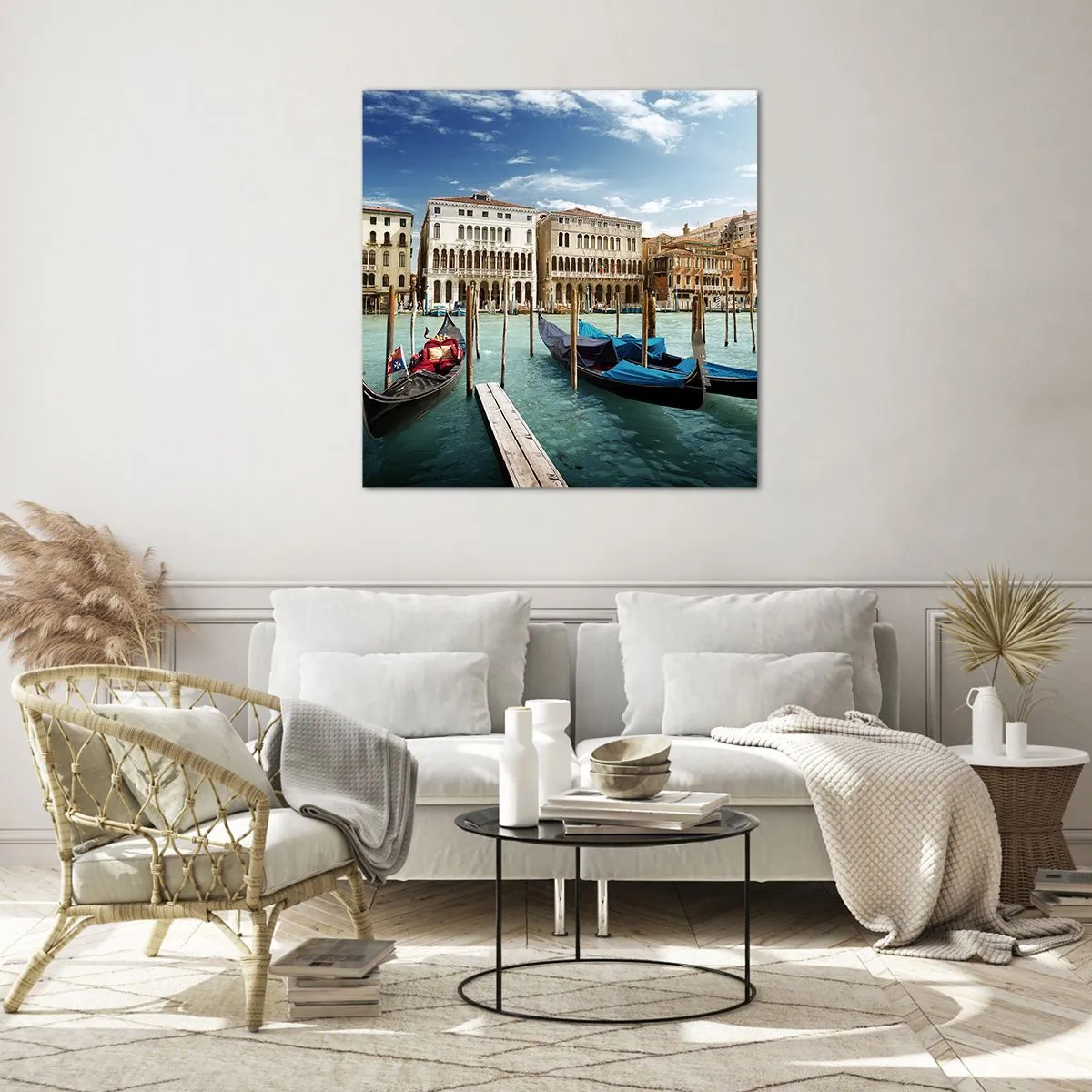 Obraz na skle - Paláce v modři - 50x50 cm