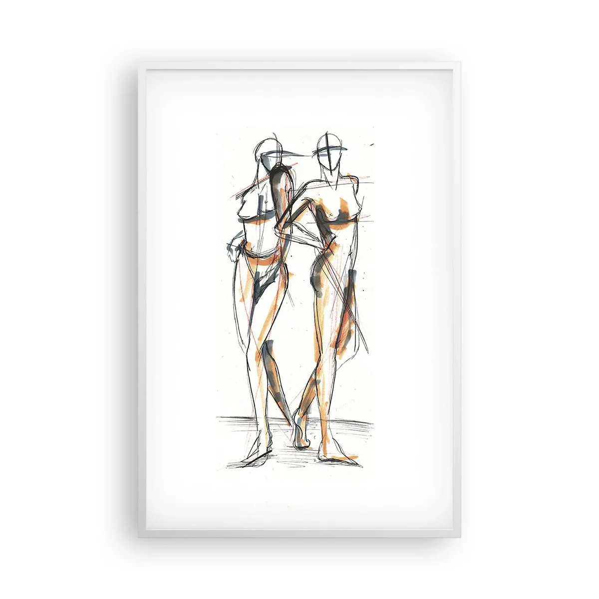 Plakát v bílém rámu - Studie šarmu - 61x91 cm