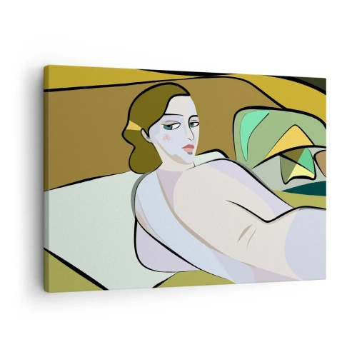 Obraz na plátně - Abstraktní postava v moderním stylu - 70x50cm - Intimní portrét - Moderní nástěnná dekorace do obývacího pokoje a ložnice ARTTOR