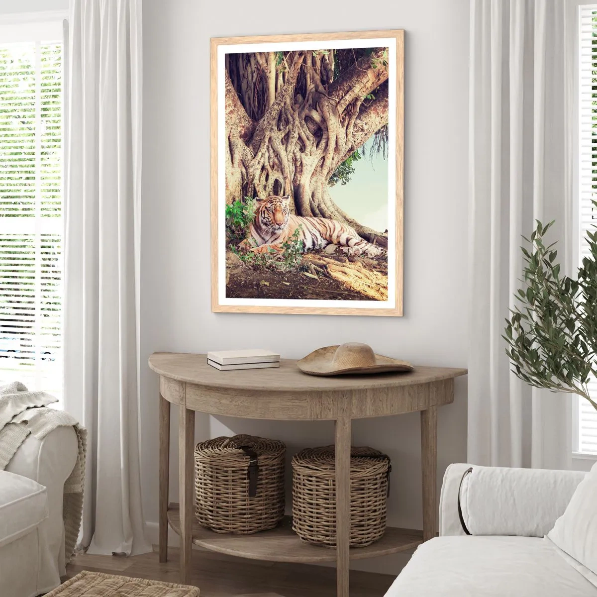 Plakát v rámu světlý dub - Pohled z knihy Mojžíšovy - 70x100 cm
