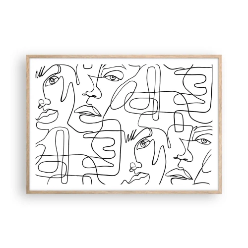 Plakát v rámu světlý dub - Ve spletených emocích - 100x70 cm