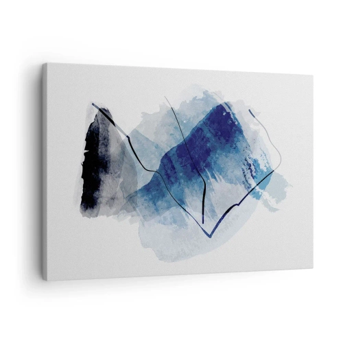 Obraz na plátně - Abstraktní tvary v odstínech modré s jemnými liniemi - 70x50cm - Ledová hora - Moderní nástěnná dekorace do obývacího pokoje a ložnice ARTTOR