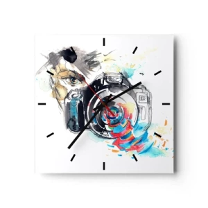 Nástěnné hodiny - Okem objektivu - 40x40 cm