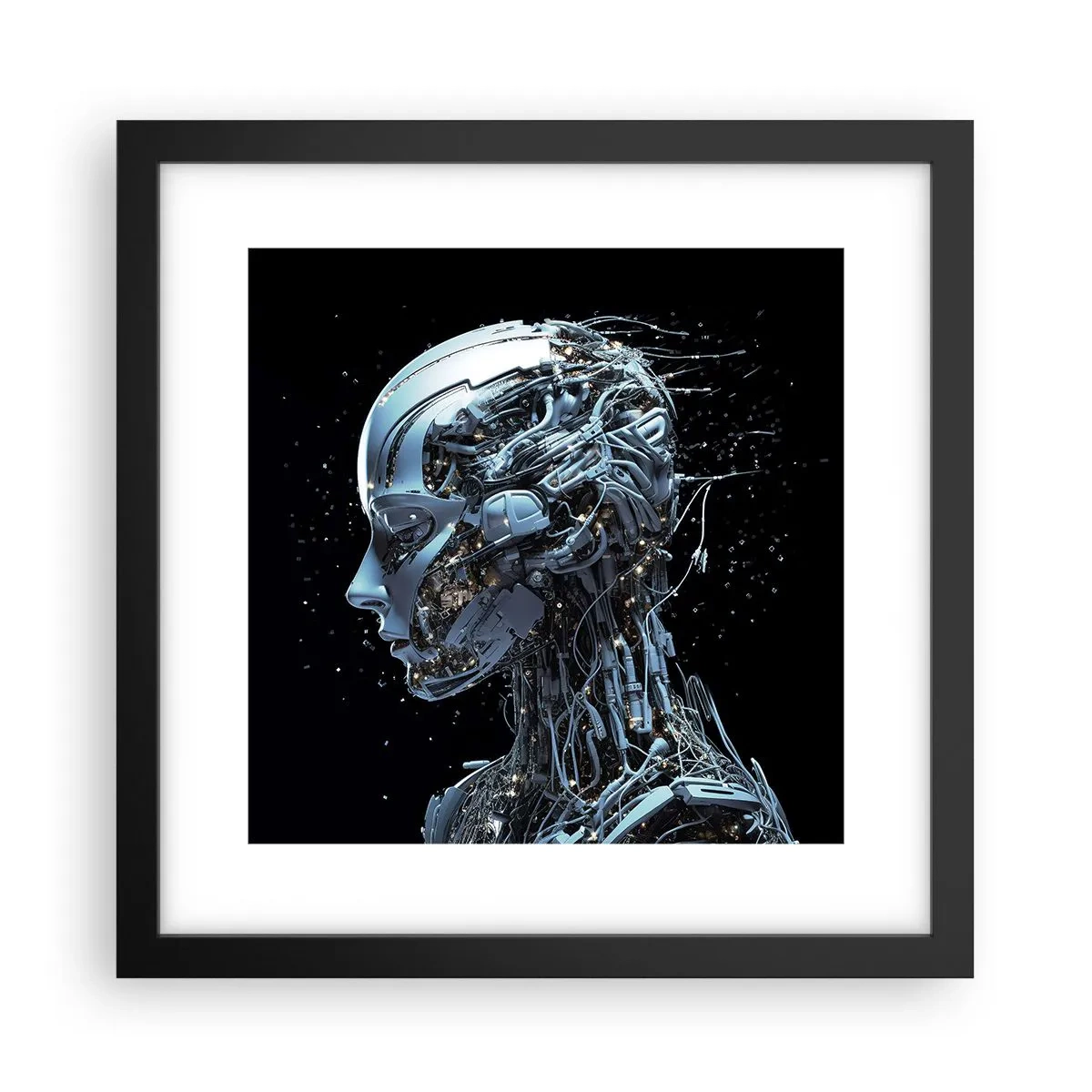 Plakát v černém rámu - Technologie je žena - 30x30 cm