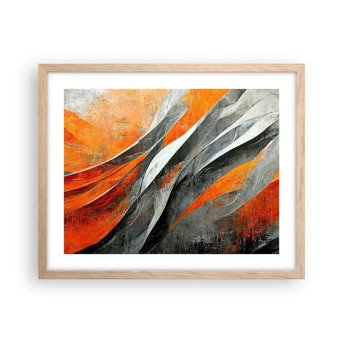 Plakát v rámu světlý dub - Žár a chlad - 50x40 cm