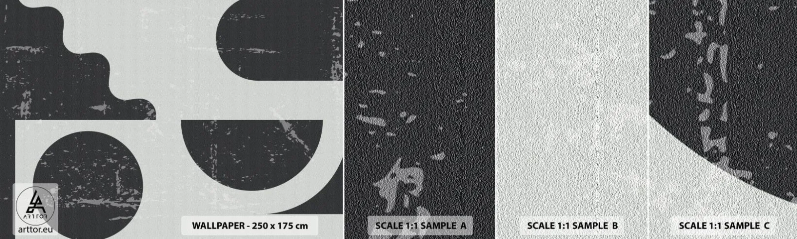 Fototapeta Vzorek Standard Eco - Kompozice nad a pod - Abstrakce, Černý a bílý, Letitý - 100x30 cm