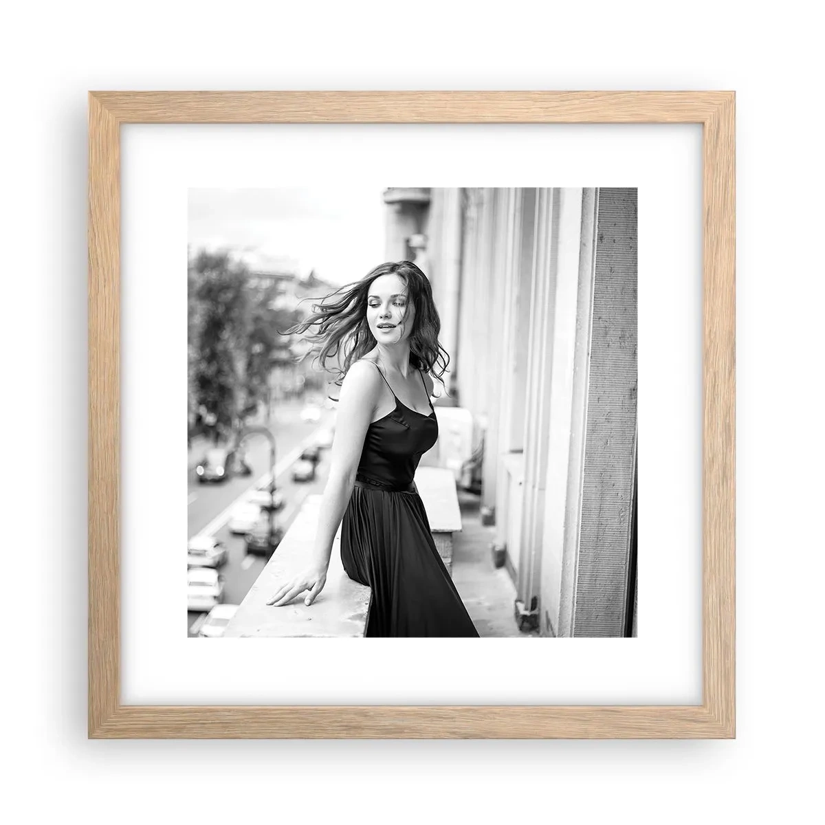 Plakát v rámu světlý dub - Určitě Pařížanka - 30x30 cm