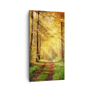 Obraz na plátně - Lesně-zlaté ticho - 55x100 cm