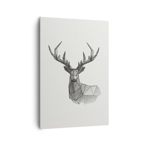 Obraz na plátně - Jelen v kubistickém stylu - 70x100 cm