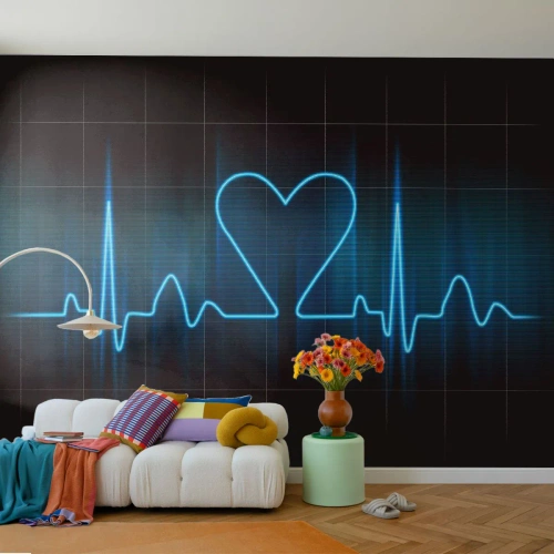 Fototapeta Standard Eco - V rytmu srdce - Grafika, Srdce, Kus - 250x175 cm