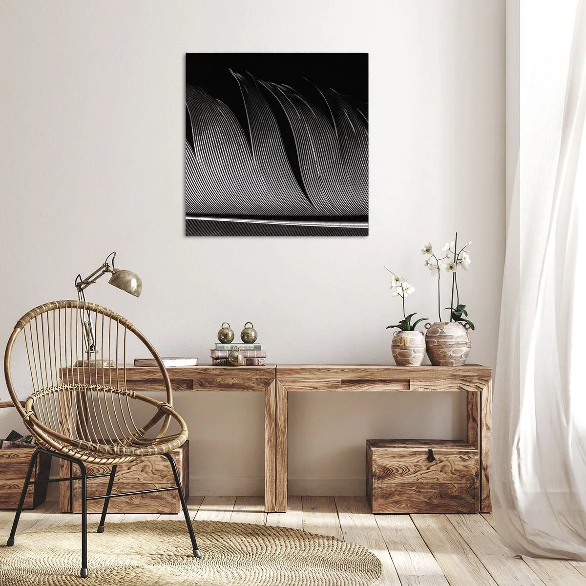 Obraz na plátně - Peří – nádherná konstrukce - 30x30 cm