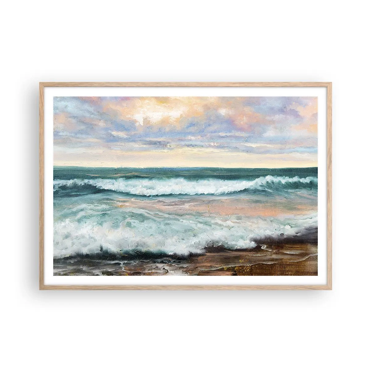 Plakát v rámu světlý dub - Tady uhladíš duši - 100x70 cm