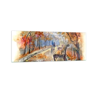Obraz na skle - Společně putovat podzimem - 140x50 cm
