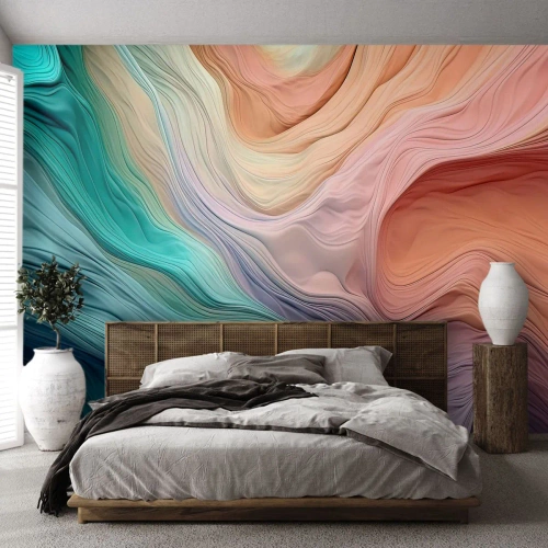 Fototapeta na míru Premium Canvas - Duhová vlna - Pastely, Abstrakce, Textura