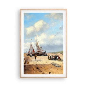 Plakát v rámu světlý dub - Po úspěšném rybolovu - 61x91 cm