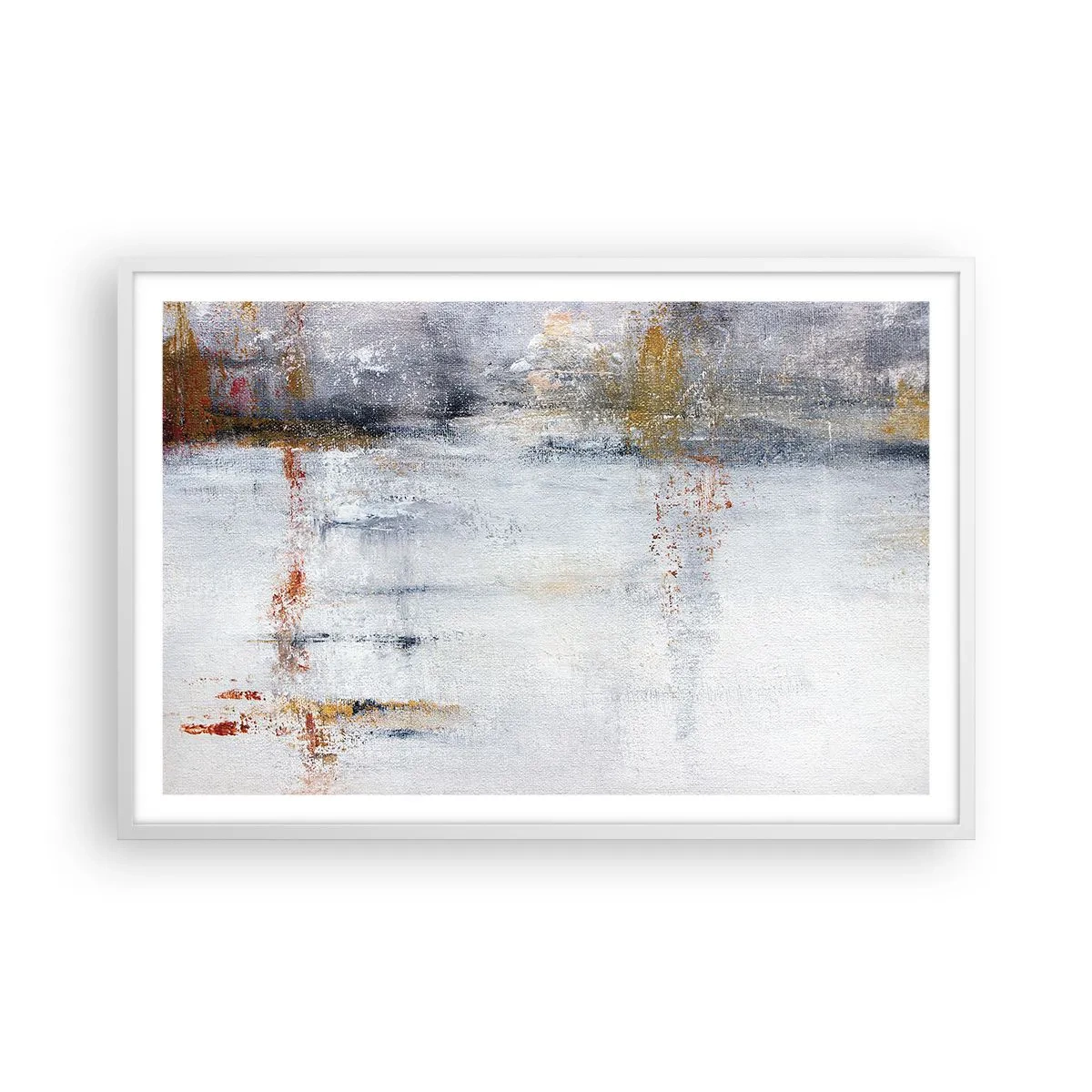 Plakát v bílém rámu - Za závojem vzduchu - 91x61 cm