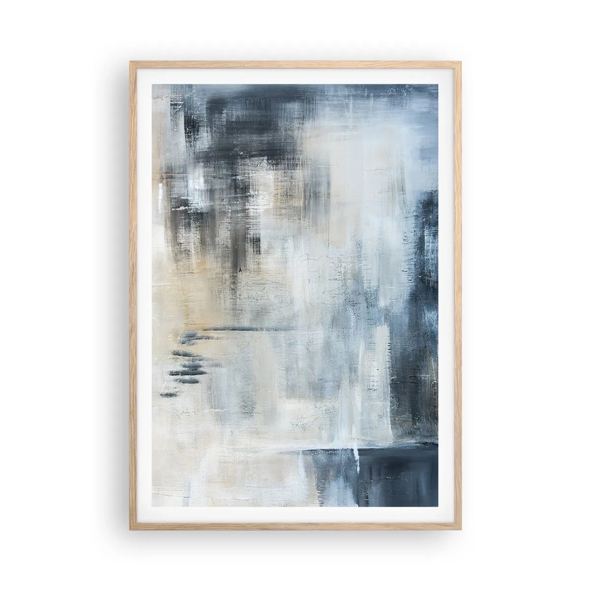 Plakát v rámu světlý dub - Za závojem modré - 70x100 cm