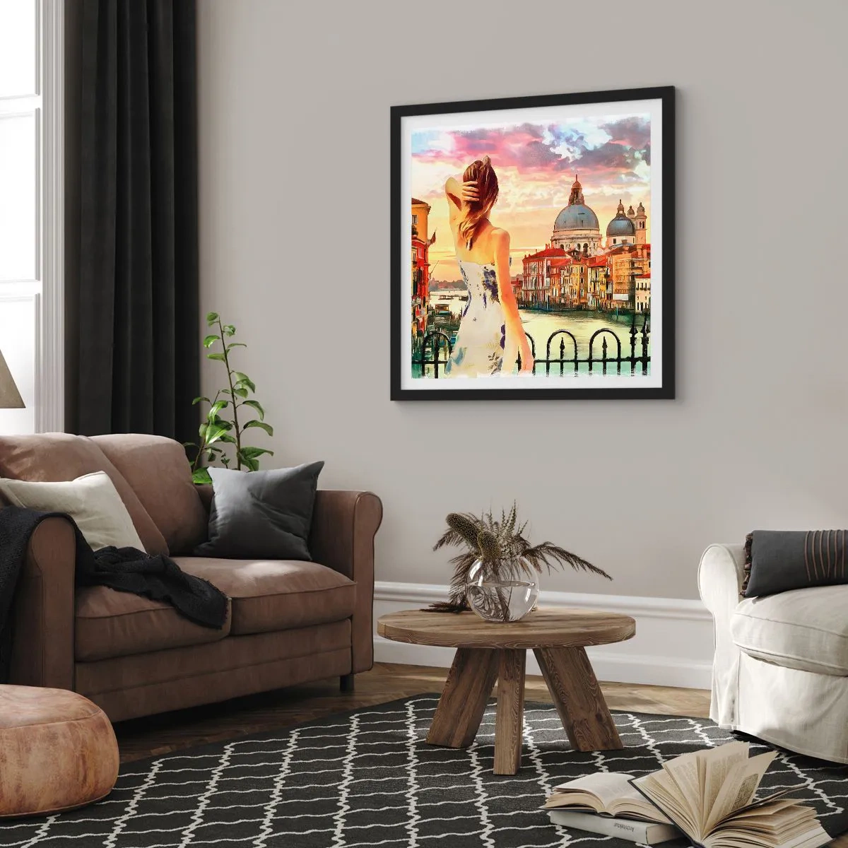 Plakát v černém rámu - Pokud dobrodružství, tak jenom v… - 50x50 cm
