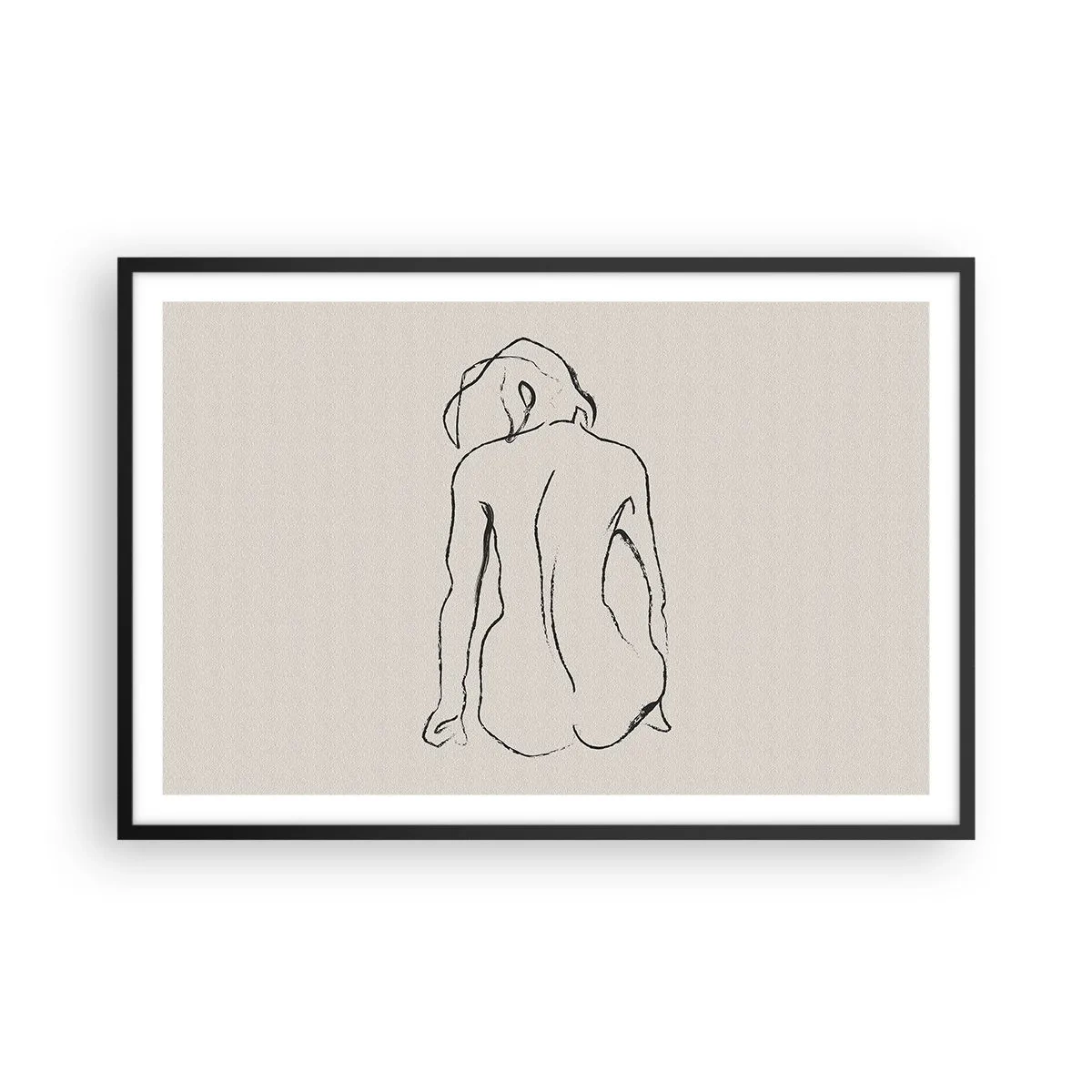 Plakát v černém rámu - Dívčí akt - 91x61 cm