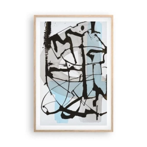 Plakát v rámu světlý dub - Přesto modrá - 61x91 cm
