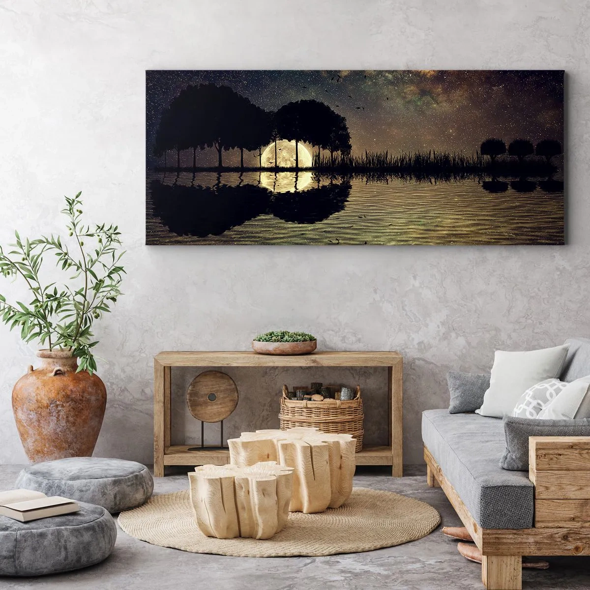 Obraz na plátně - Noc na konci světa - 160x50 cm