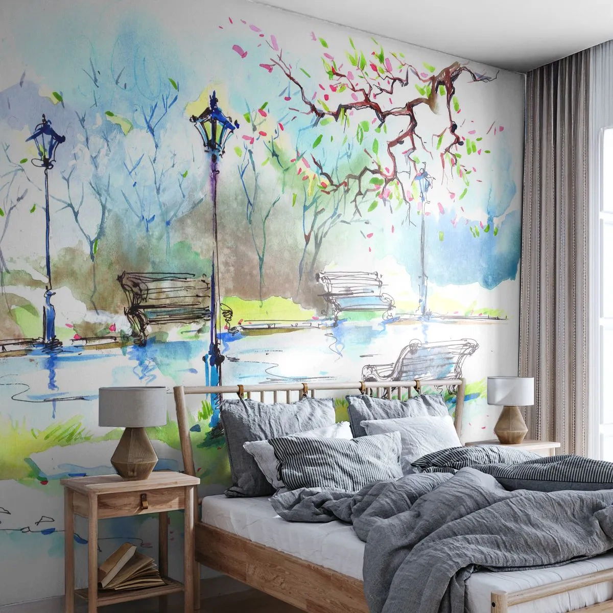 Fototapeta Samolepicí Deluxe Sticker - Kouzlo parkového ticha - Krajina, Park, Park Alley - 100x70 cm