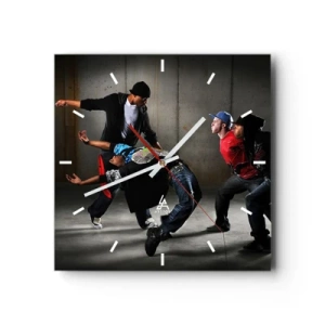 Nástěnné hodiny - Tančící s pouličním větrem - 30x30 cm