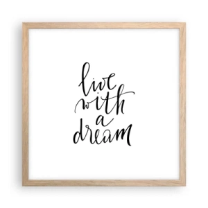 Plakát v rámu světlý dub - Of course - 40x40 cm