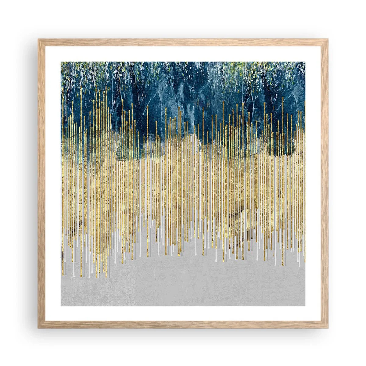 Plakát v rámu světlý dub - Zlacená hranice - 60x60 cm