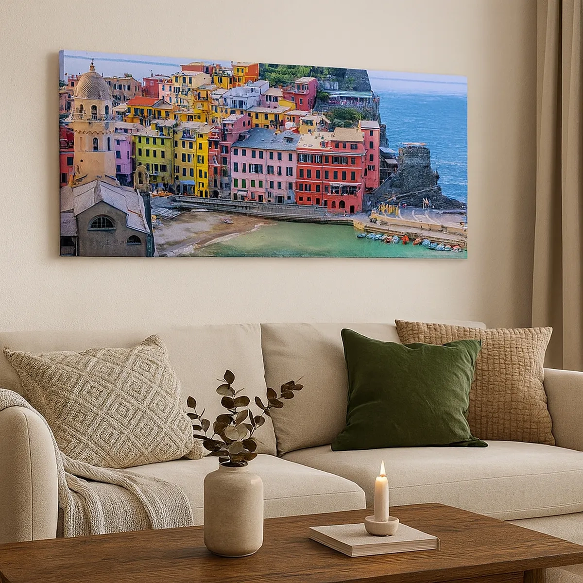 Obraz na plátně - Středomořské kouzelné městečko - 30x30 cm