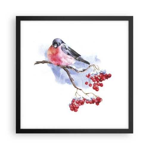 Plakát v černém rámu - Barevná zima - 40x40 cm