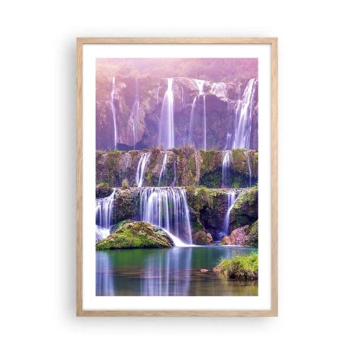 Plakát v rámu světlý dub - Schody do nebe - 50x70 cm