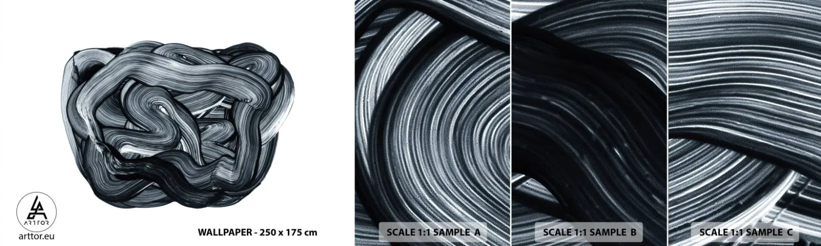 Fototapeta Vzorek Standard Eco - Není to tak jednoduché - Abstrakce, Grafika, Černý a bílý - 100x30 cm