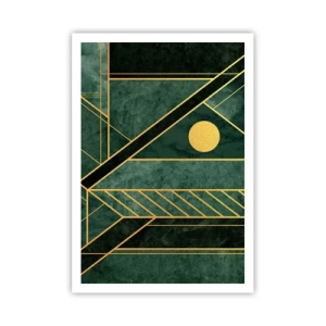 Plakát - Dynamika zlata a lazuritu - 70x100 cm