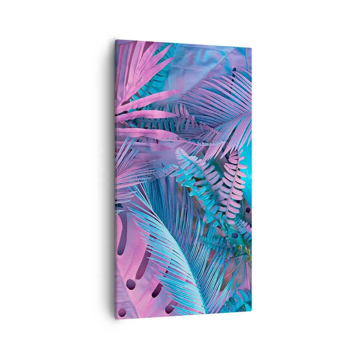 Obraz na plátně - Tropy v růžové a modré - 55x100 cm